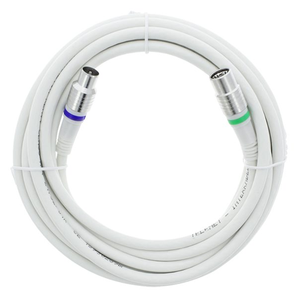 Q-Link coax kabel - stekker recht - Kabel Keur - 5 m - wit