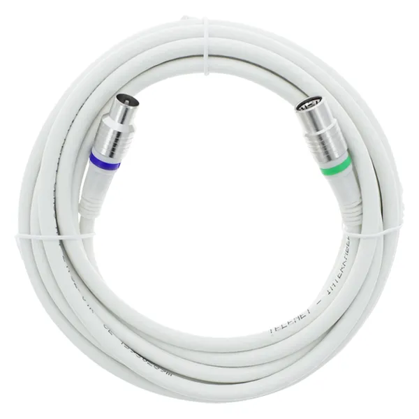 Q-Link coaxkabel KabelKeur klasse A++, IEC recht, 5 m, wit