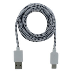Q-Link datakabel - USB/type-C - textiel - 2 m - zwart/wit - Afbeelding 2