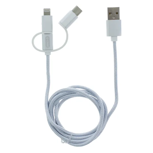 Q-Link datakabel USB naar USB-C, Lightning en micro-USB, 1 m, zilver