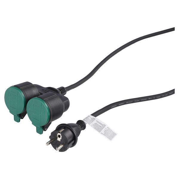Q-Link rubber verlengkabel 5 m met 2 x randaarde, IP44