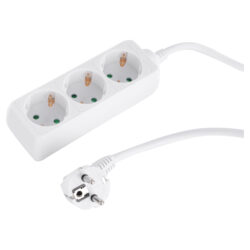 Q-Link stekkerdoos - 3-voudig - randaarde - 3 x 1.5 mm² - 1.5 m - wit