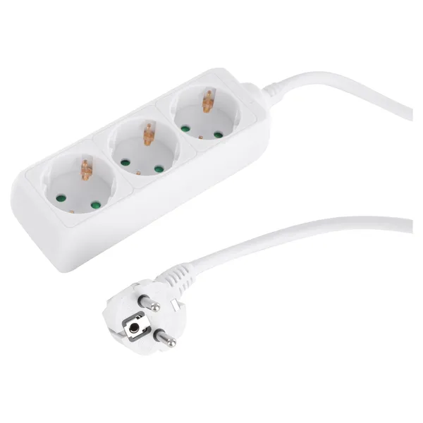 Q-Link stekkerdoos 3-voudig met randaarde, 1,5 m, wit