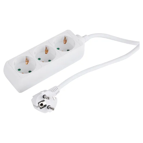 Q-Link stekkerdoos 3-voudig met randaarde, 5 m, wit