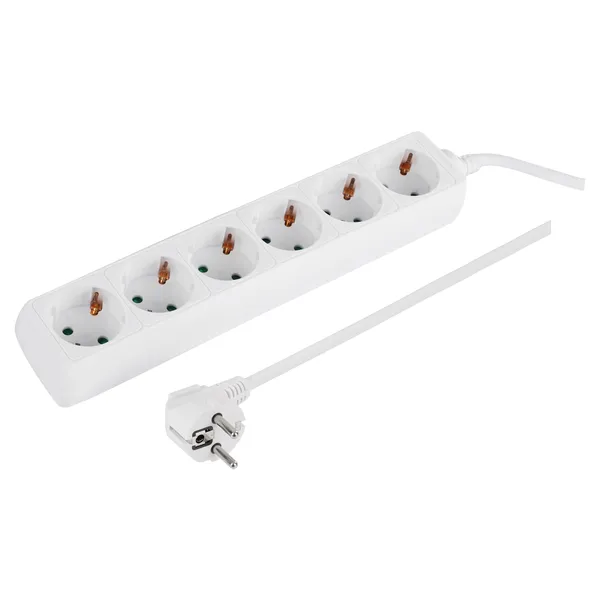 Q-Link stekkerdoos met randaarde, 5 m snoer, wit