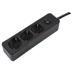 Q-Link stekkerdoos - 3-voudig - met schakelaar - plat - 3 x 1.5 mm² - 1.5 m - PVC - zwart - Afbeelding 2