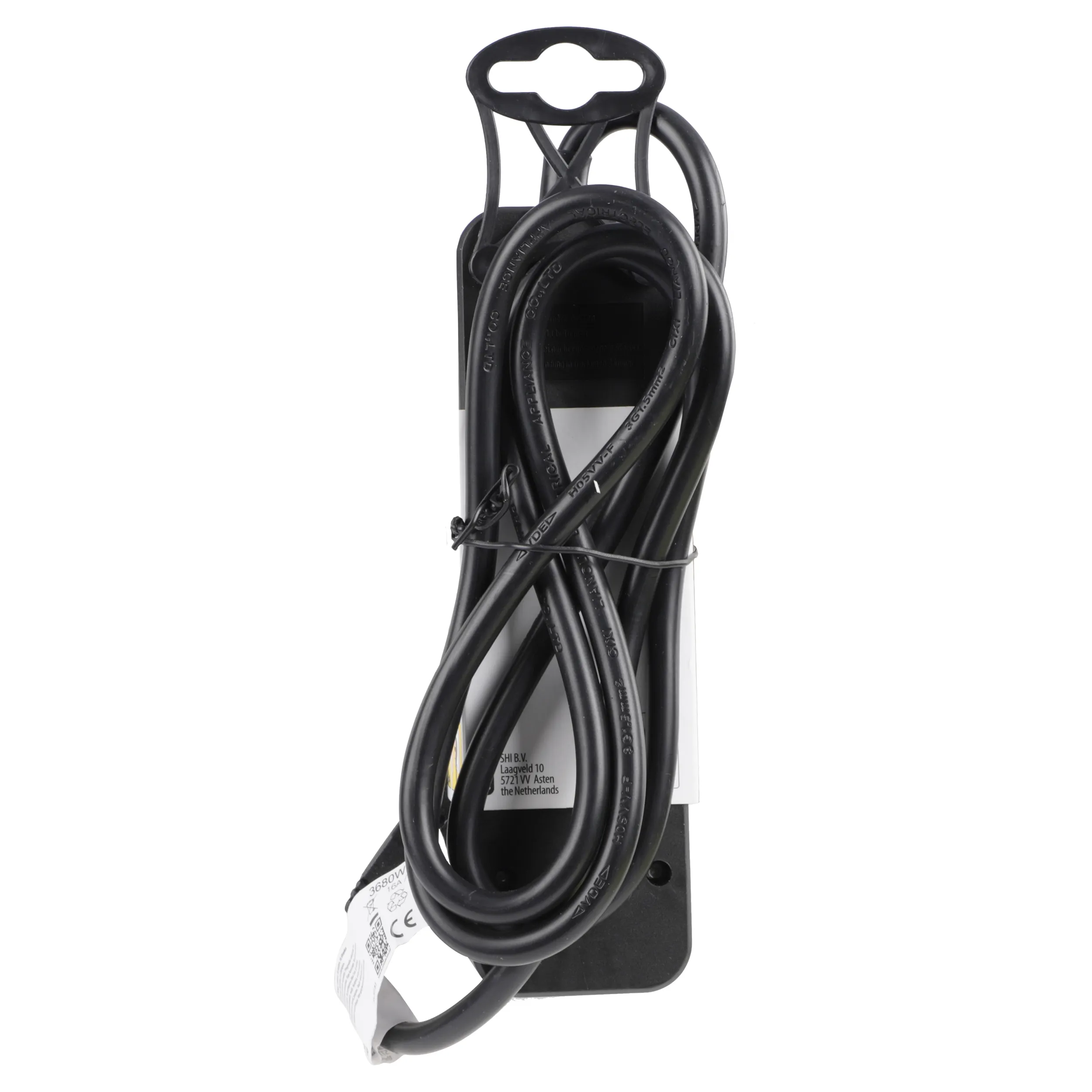 Q-Link platte stekkerdoos 3-voudig met schakelaar, 1,5 m, zwart - Afbeelding 3