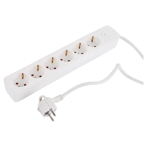 Q-Link stekkerdoos 6-voudig met schakelaar, 1,5 m, wit