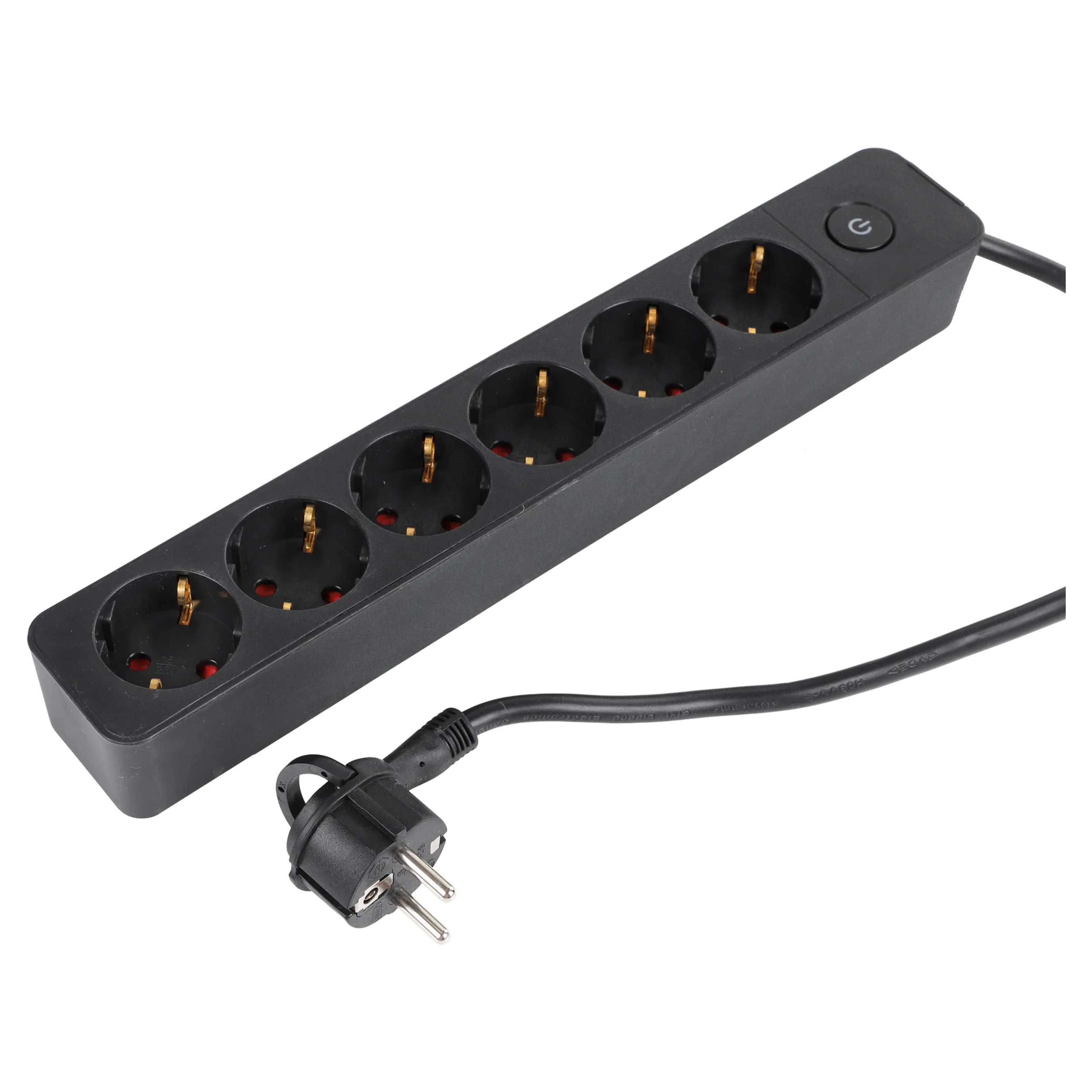 Q-Link stekkerdoos 6-voudig met schakelaar, 1,5 m, zwart