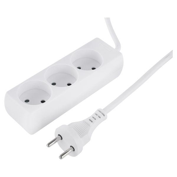 Q-Link stekkerdoos 3-voudig zonder randaarde, 1,5 m, wit
