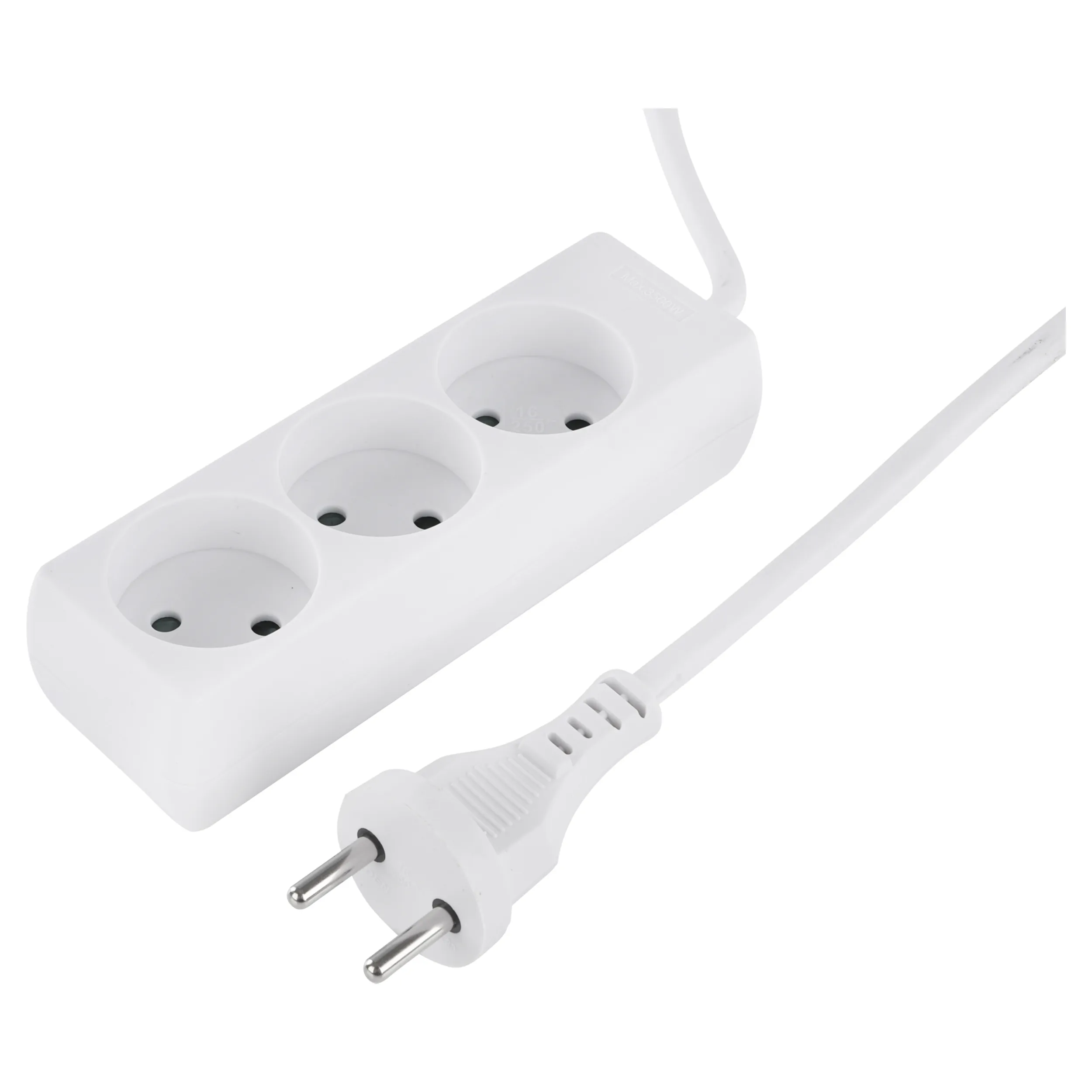 Q-Link stekkerdoos 3-voudig zonder randaarde, 1,5 m, wit