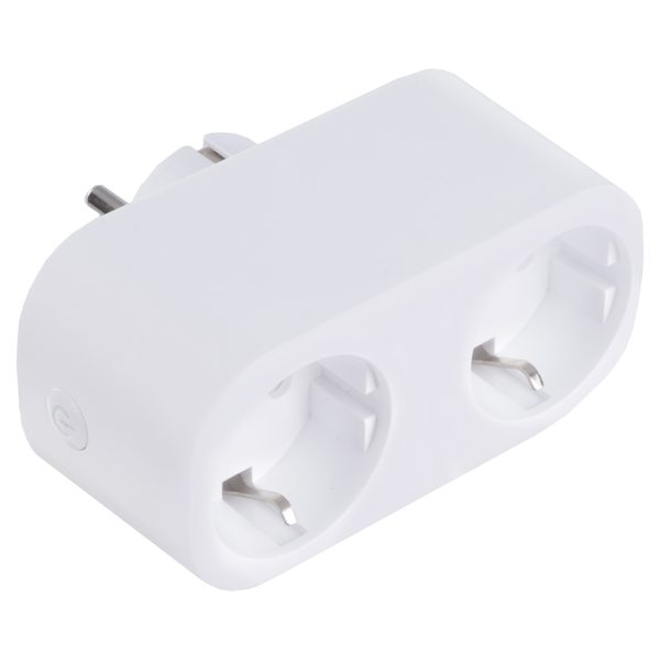 Q-Link wifi-verdeelstekker 2-voudig met energiemeter, wit