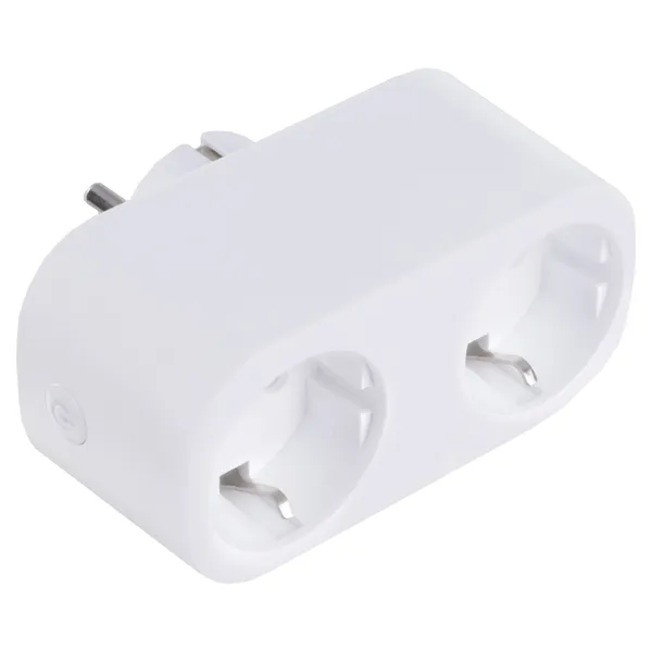 Q-Link wifi-verdeelstekker 2-voudig met energiemeter, wit