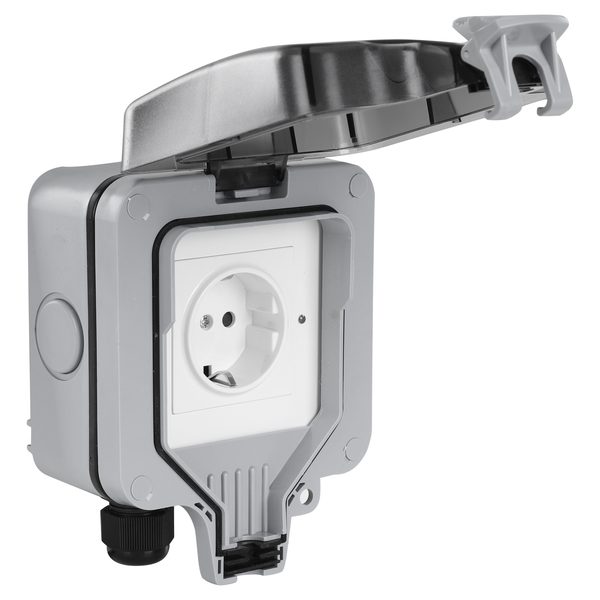 Q-Link slimme opbouwcontactdoos met wifi, IP66, grijs/zwart