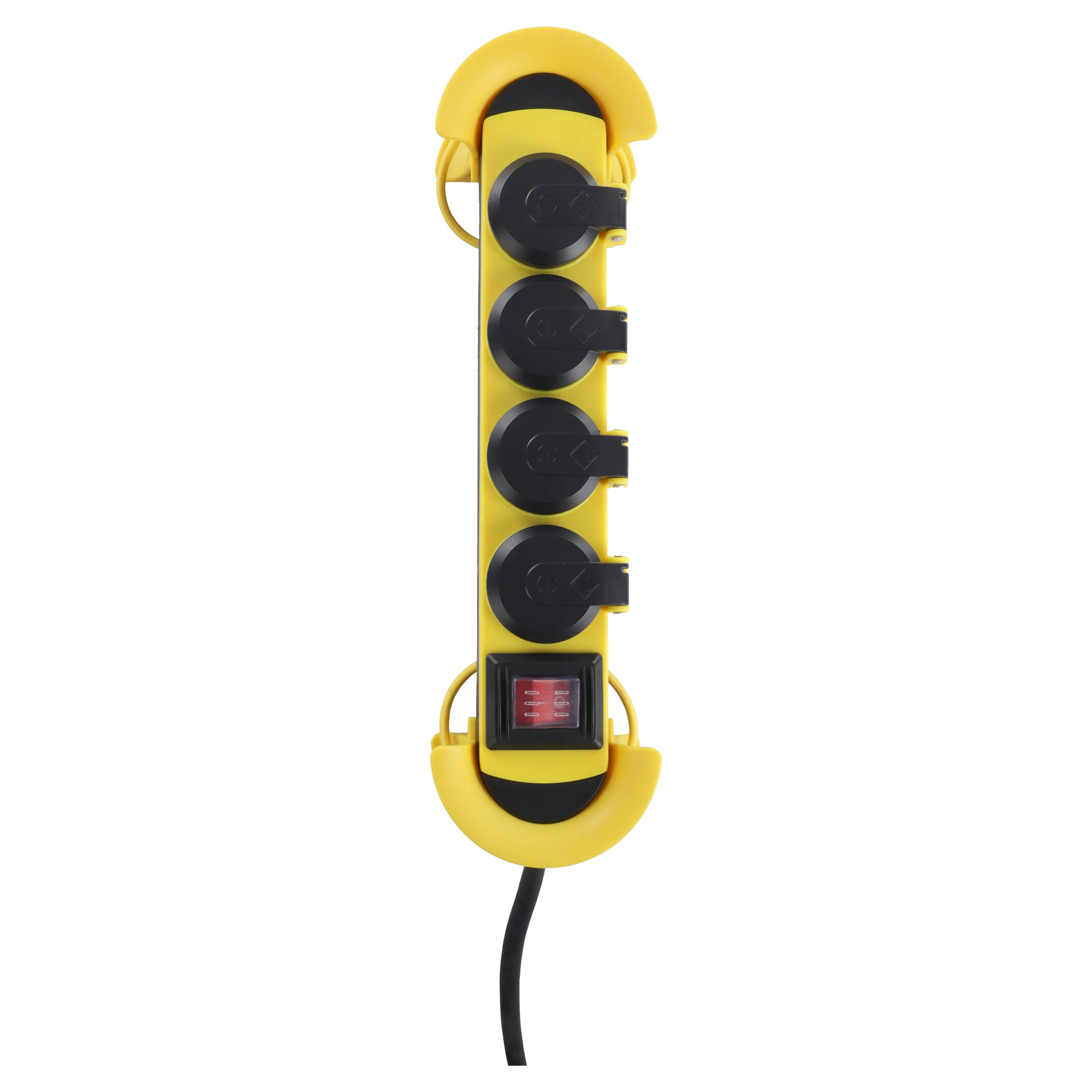 Q-Link stekkerdoos IP44 CM-system, 4-voudig, 5 m, geel/zwart - Afbeelding 3