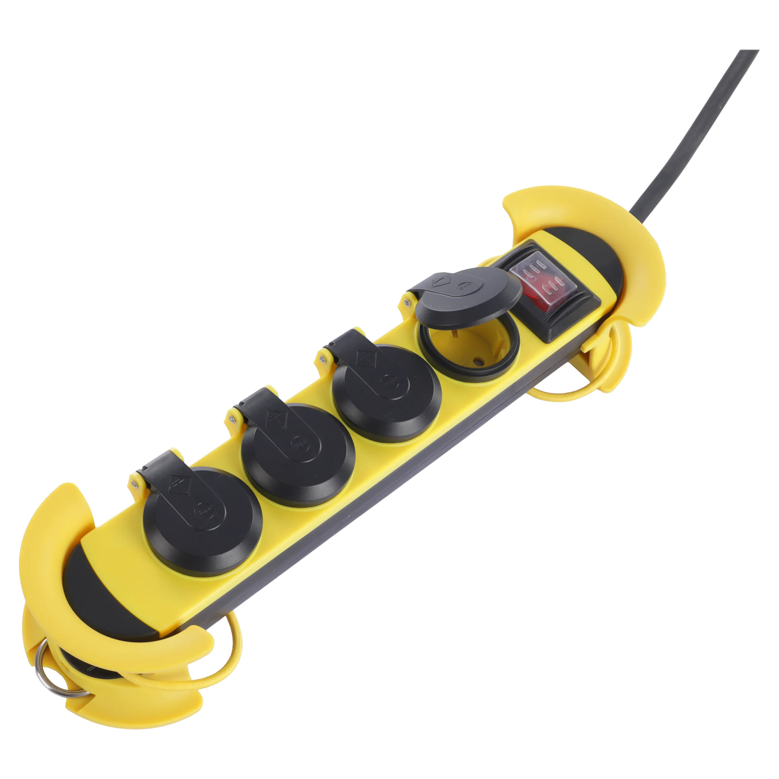 Q-Link stekkerdoos IP44 CM-system, 4-voudig, 5 m, geel/zwart - Afbeelding 4