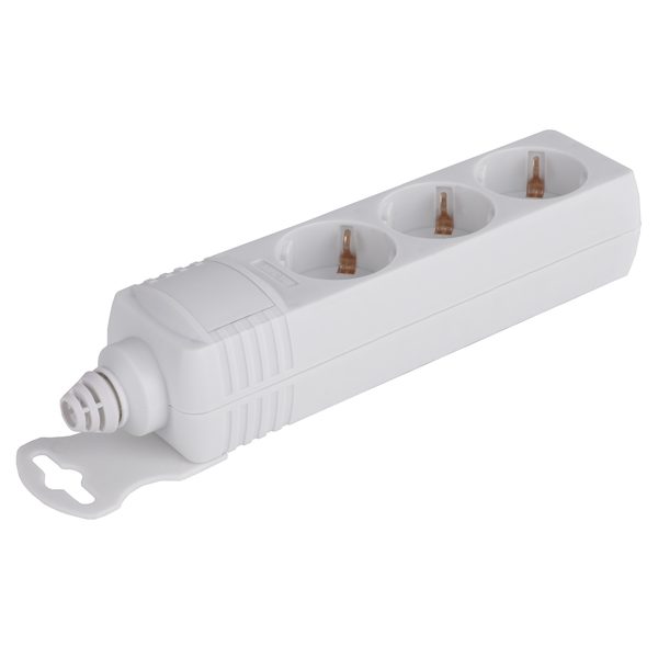 Q-Link installatiestekkerdoos 3-voudig met randaarde, wit