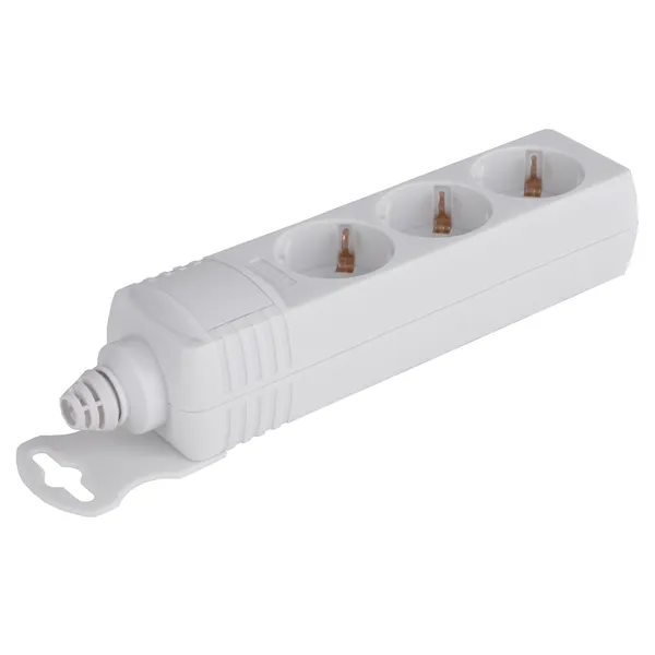 Q-Link installatiestekkerdoos 3-voudig met randaarde, wit