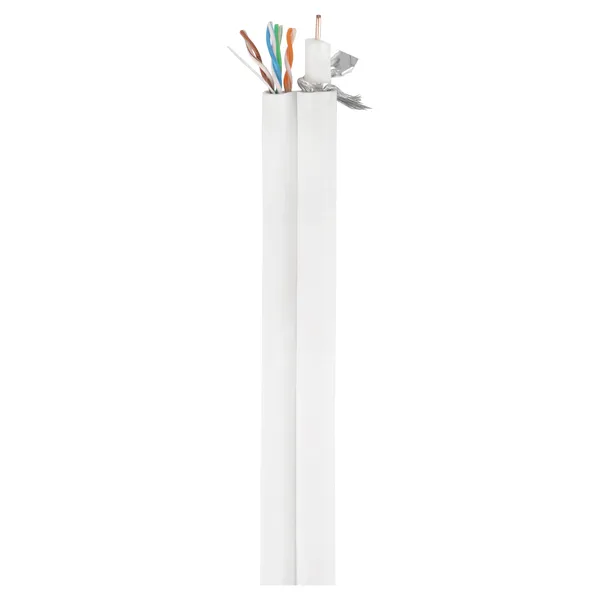Q-Link DUO-kabel coax RG6 en UTP CAT5e, 50 m, wit