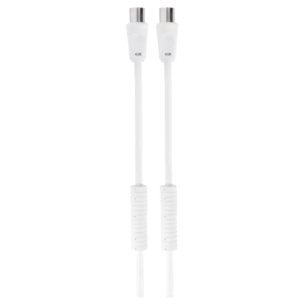 Q-Link coaxkabel 3C2V HF met rechte stekkers, 2 m, wit