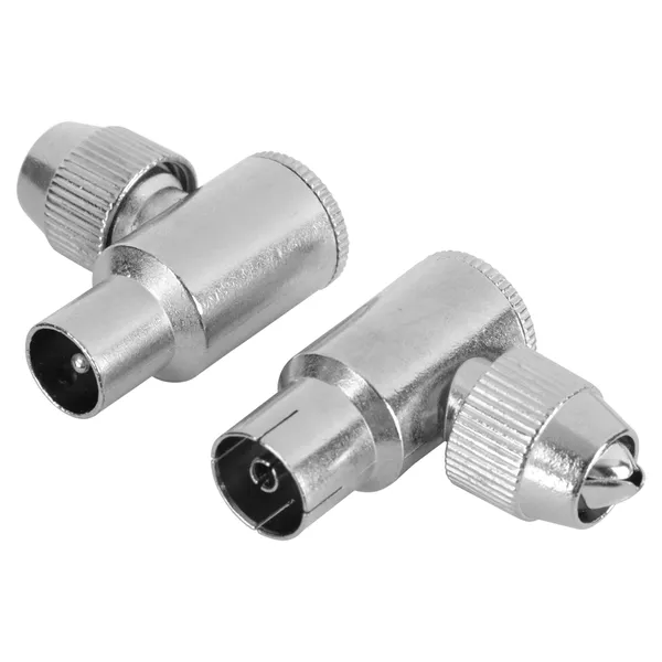 Q-Link coax stekkers haaks, 1 male en 1 female, metaal