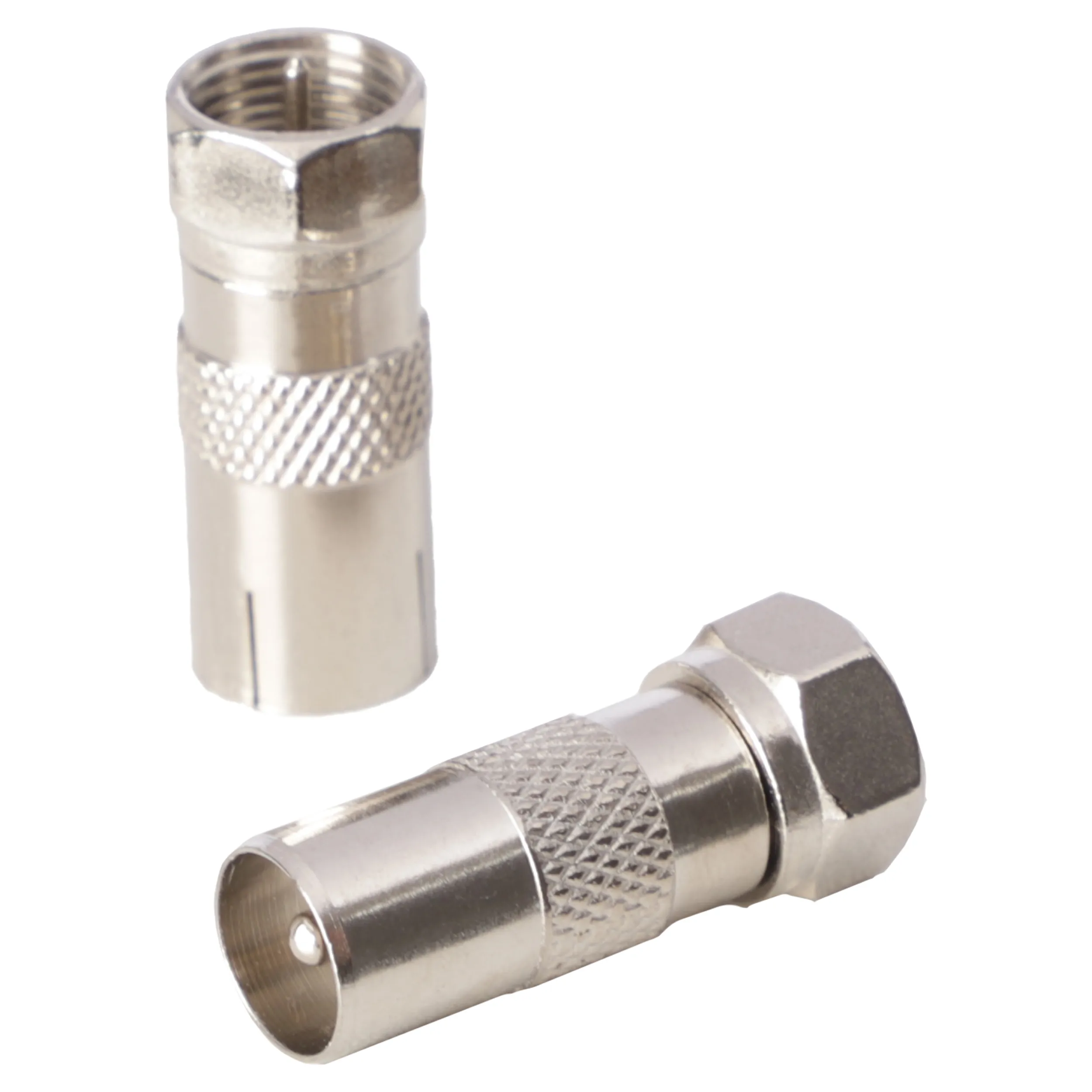Q-Link coax F-adapter male/female, binnendraads
