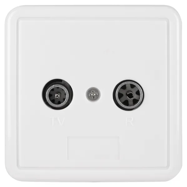 Q-Link coax contactdoos radio/tv, eind/rijg, opbouw, wit