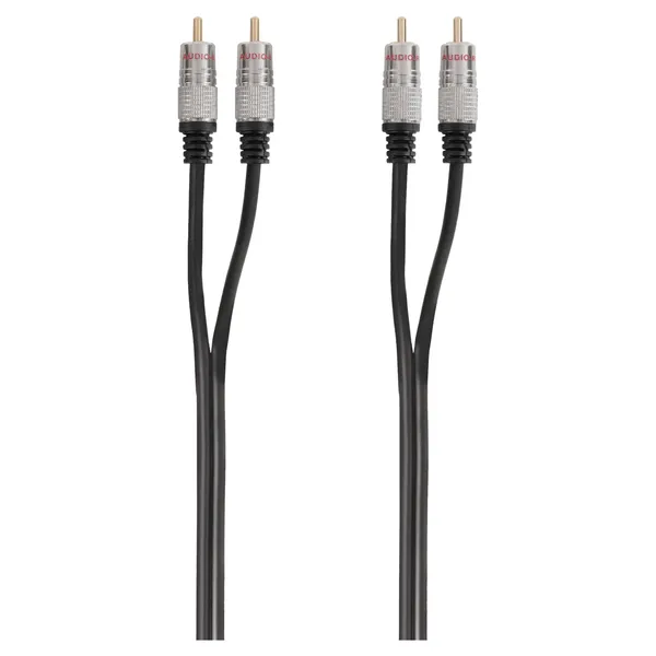 Q-Link PQ tulp kabel 2 x RCA male-male, zwart, 1,5 m