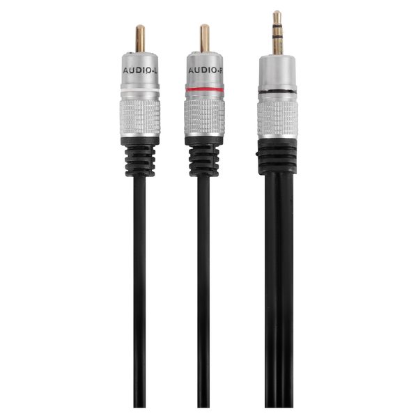 Q-Link tulp/stereo kabel - 2 RCA/ST 3.5mm - zwart - 2 m