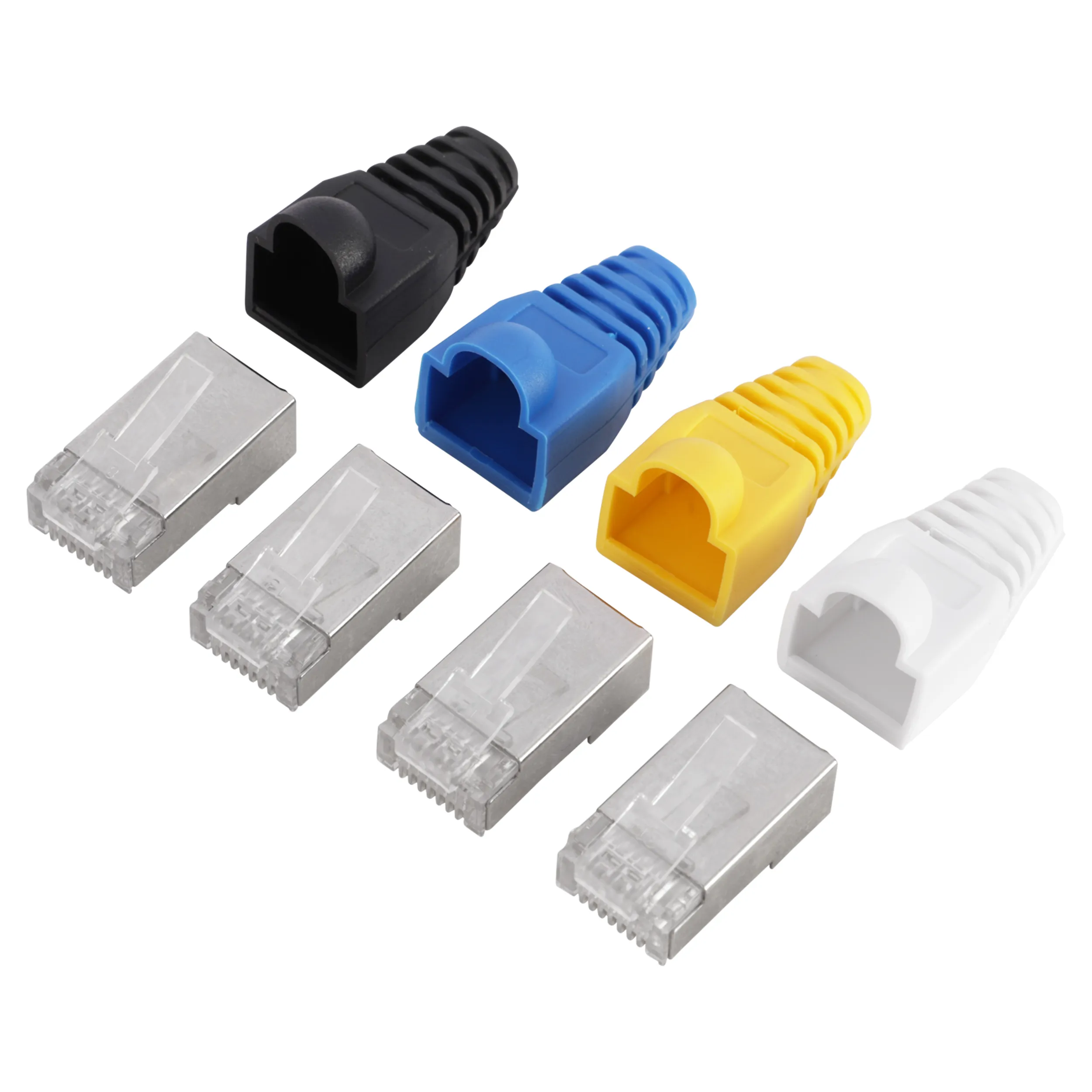 Q-Link FTP RJ45-connectors CAT6 met hoesjes, 4 stuks