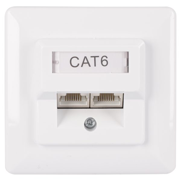 Q-Link FTP contactdoos - inbouw - 2-voudig - RJ45 - CAT6 - KPN - wit