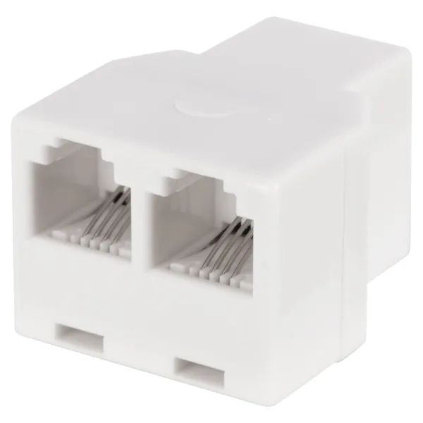 Q-Link telefoonsplitter RJ11 4-polig, 1 naar 2 female, wit