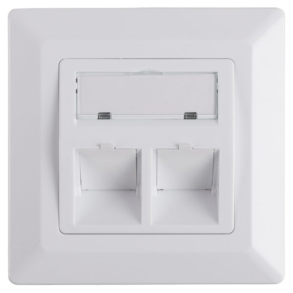 Q-Link FTP contactdoos - inbouw - 2-voudig - RJ45 - CAT7 - KPN - wit