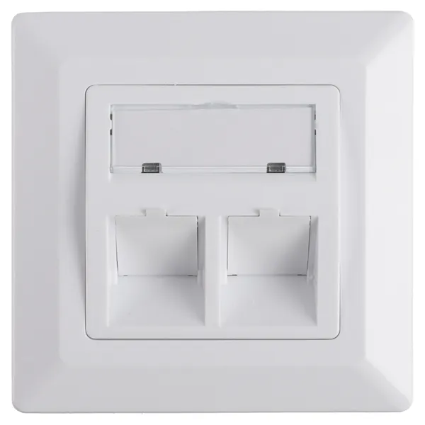 Q-Link FTP inbouwcontactdoos 2-voudig RJ45 CAT7, wit