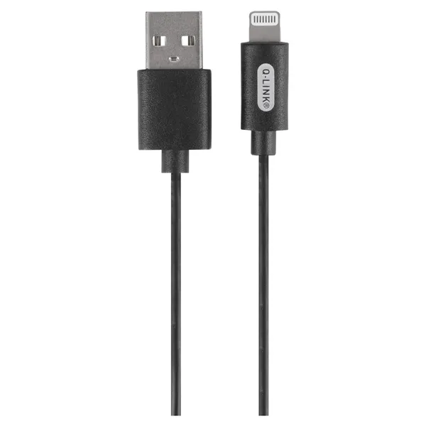 Q-Link USB-A naar Lightning kabel, Apple MFi, 1 m, zwart