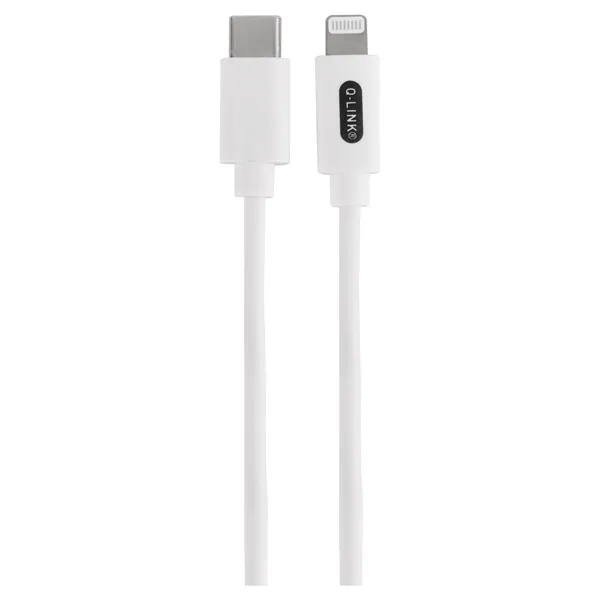 Q-Link USB-C naar Lightning kabel, Apple MFi, 1 m, wit