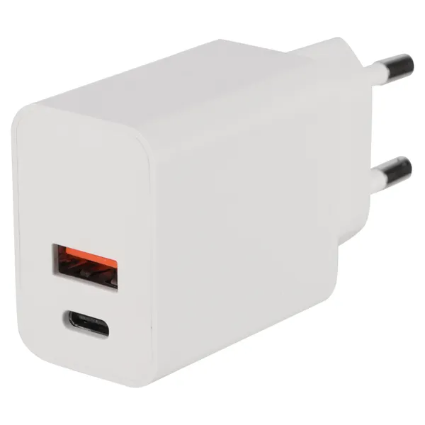Q-Link duo thuislader USB-C PD 20 W en USB-A QC 18 W, wit