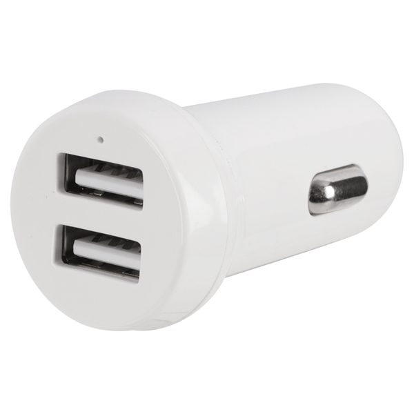 Q-Link autolader 12-24 V met 2 USB-poorten, wit