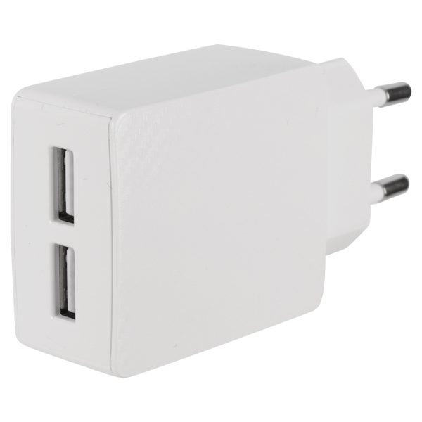 Q-Link thuislader duo met 2 x USB-A, 5 V, max. 2,4 A, wit