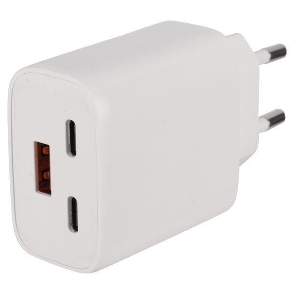 Q-Link GaN-thuislader 65 W met 2 x USB-C PD en USB-A QC, wit