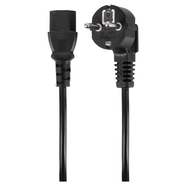 Q-Link voedingskabel schuko naar C13, 2 m, zwart