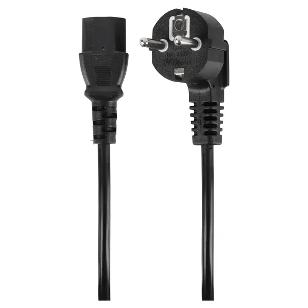 Q-Link voedingskabel schuko naar C13, 2 m, zwart