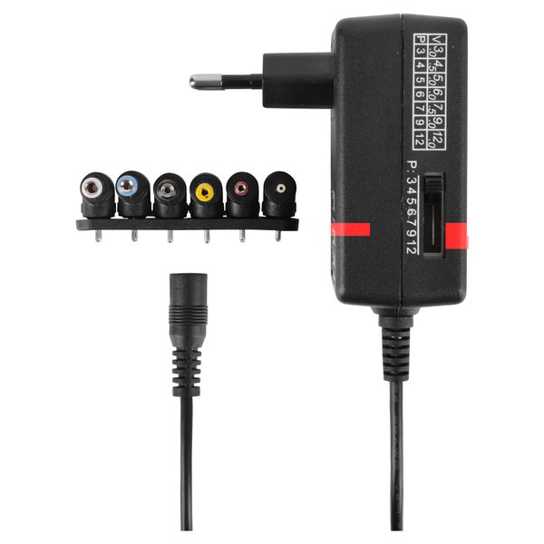 Q-Link universele AC/DC-adapter 3-12 V, 27 W met 6 pluggen