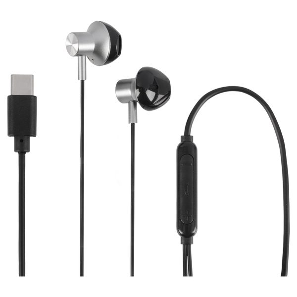 Q-Link oortjes met USB-C-aansluiting en bedieningspaneel