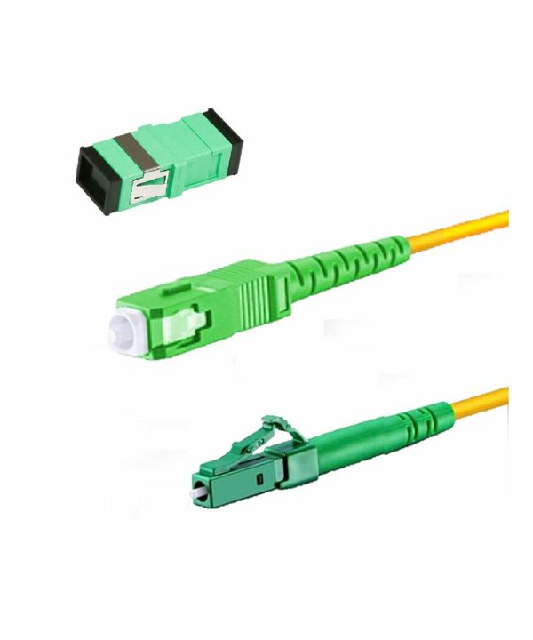 Glasvezelkabel-set groen, LC/APC naar SC/APC, 2 m