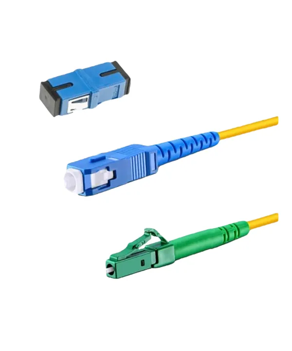 Glasvezelkabel-set blauw, LC/APC naar SC/UPC, 2 m