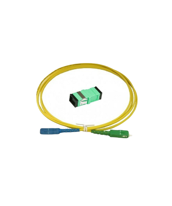Glasvezelkabel-set groen/blauw, SC/APC naar SC/UPC, 2 m